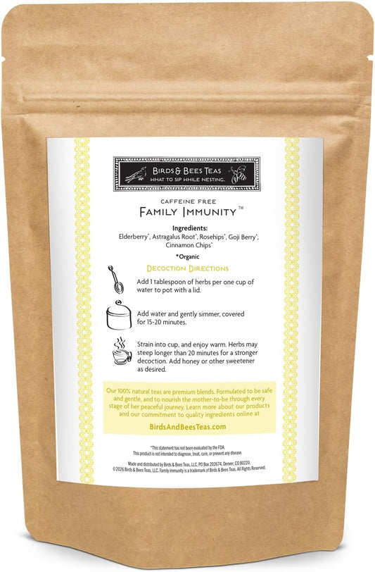 Birds & Bees Teas - Elderberry Tea - Family Immunity Tea is a blend of Immunity Herbs! Makes A Delicious Sambucus Elderberry Syrup - 40 Servings, 9.0 oz