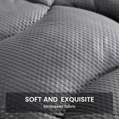 SLEEP ZONE Cooling Queen Mattress Topper, Premium Zoned Cool Mattress Pad Cover, Padded Mattress Protector Breathable Washable, Deep Pocket 8-21" (Grey, Queen)