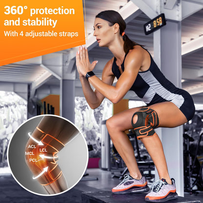 DR. BRACE ELITE Knee Brace with Side Stabilizers & Patella Gel Pads for Maximum Knee Pain Support and fast recovery for men and women-Please Check How To Size Video (Mercury, Medium)