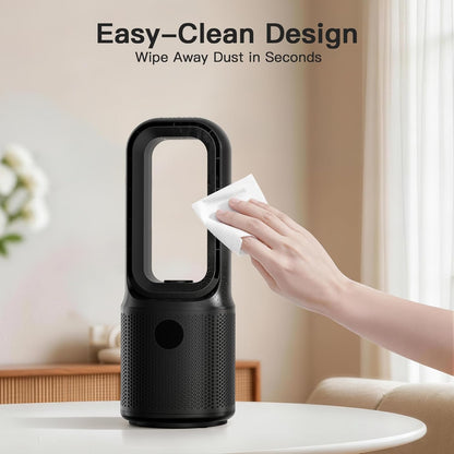 let'me Bladeless Desk Fan Small Quiet,5-Speed Bedside Table Fan with 3-Level Brightness Night Light, 72° Oscillation, 9-Hour Timer, Wired Power with Adapter,Fan for Bedroom Office Home,13x5 Incn