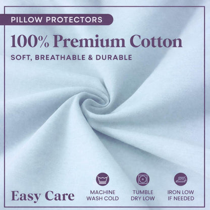 CirclesHome Pillow Protectors 4 Pack Standard Zippered - 100% Cotton Breathable Pillowcases - Protects Pillows from Dirt, Dust and Debri (Standard - Set of 4 - 20x26)