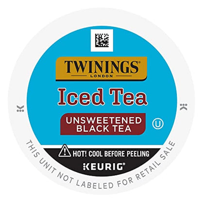 Twinings Iced Tea Unsweetened Black Tea K-Cup Pods for Keurig, Caffeinated, Refreshing, Smooth, Black Tea, 24 Count (Pack of 2)