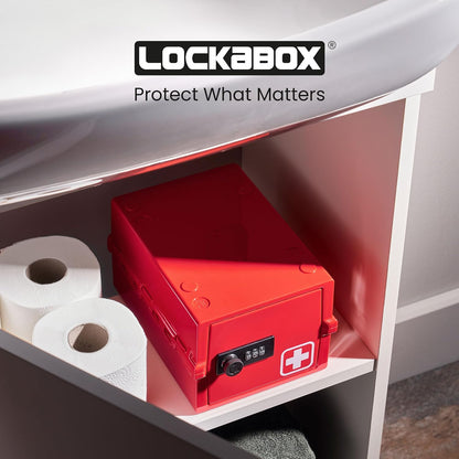 Lockabox Mini™ | Small Lock Box with Combination Lock (Half Letter Sized) | Mini Lockable Box for Small Medicines, Snacks & Mobile Phones | External Size 8.8 x 6.1 x 4.7 Inches (Crystal)