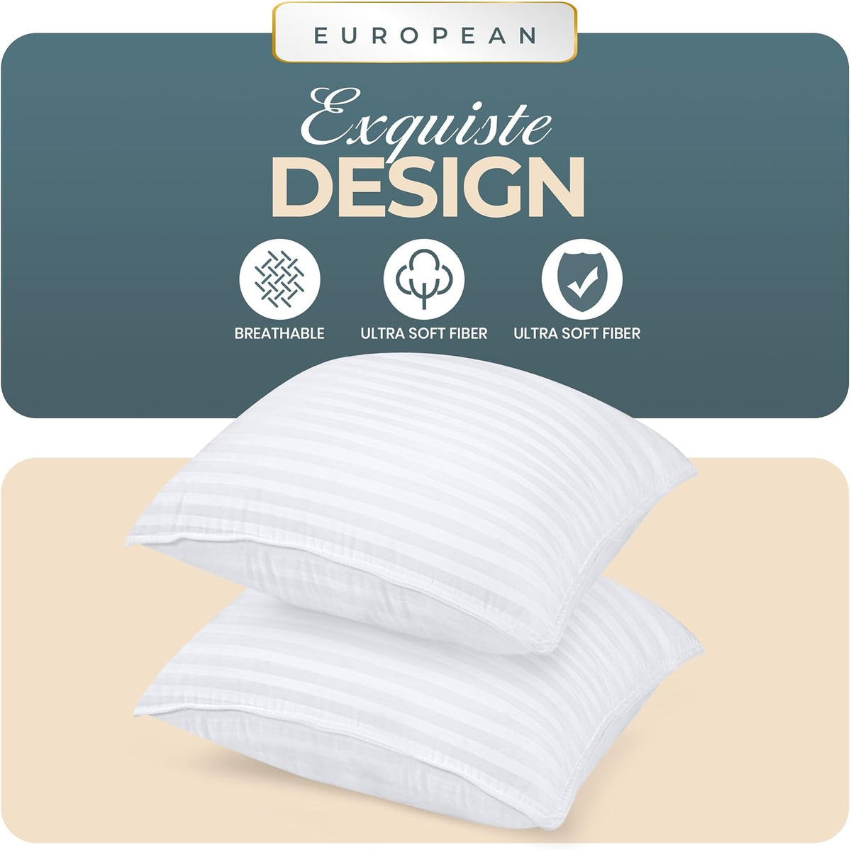 Utopia Bedding Hotel Bed Pillows for Sleeping, Pillows Queen Size Set of 2