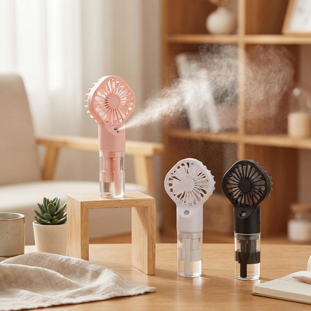 Misting Fans Portable Handheld Rechargeable, Spray Fan