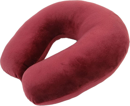 Wolf Essentials Adult Fleece Travel Neck Pillow for Airplane, Charcoal