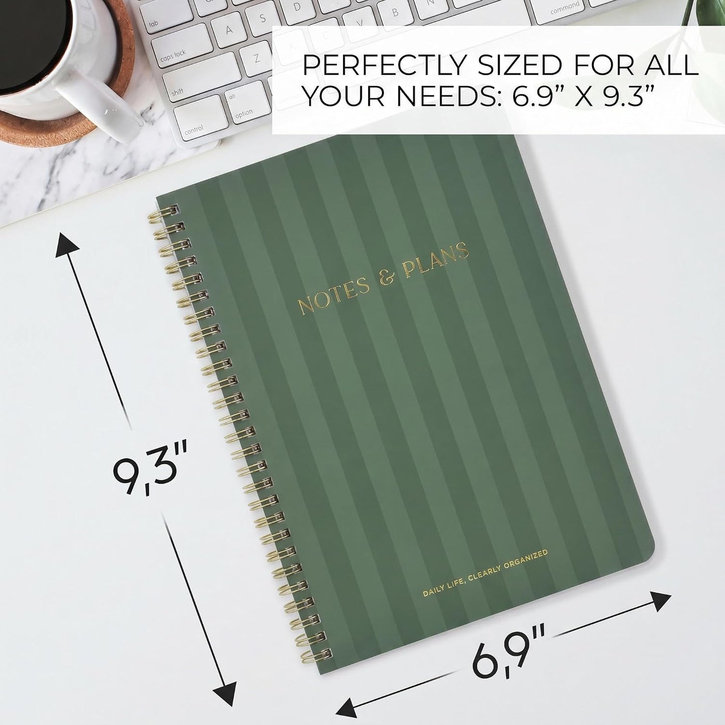 Beautiful Daily Planner And Notebook With Hourly Schedule - Spiral Notebook