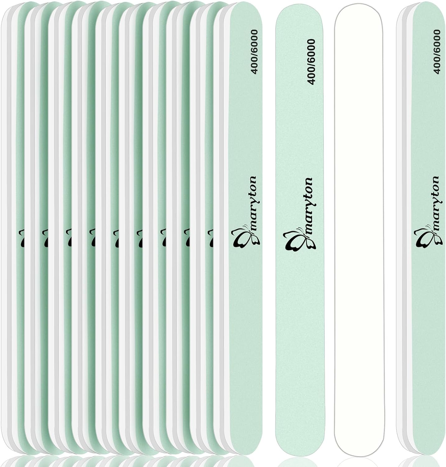 Maryton Nail Buffer and Shine Kit - 10pcs Nail Shine Buffer Blocks for Natural Nails Polisher Fingernail Buffer Buffing File 400 6000 Grit