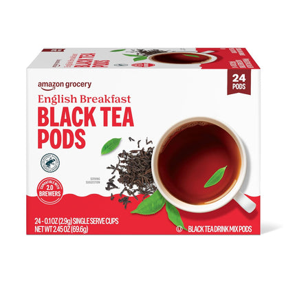 Amazon Grocery, English Breakfast Black Tea Pods, 2.45 Oz, 24 Ct (Previously Happy Belly)