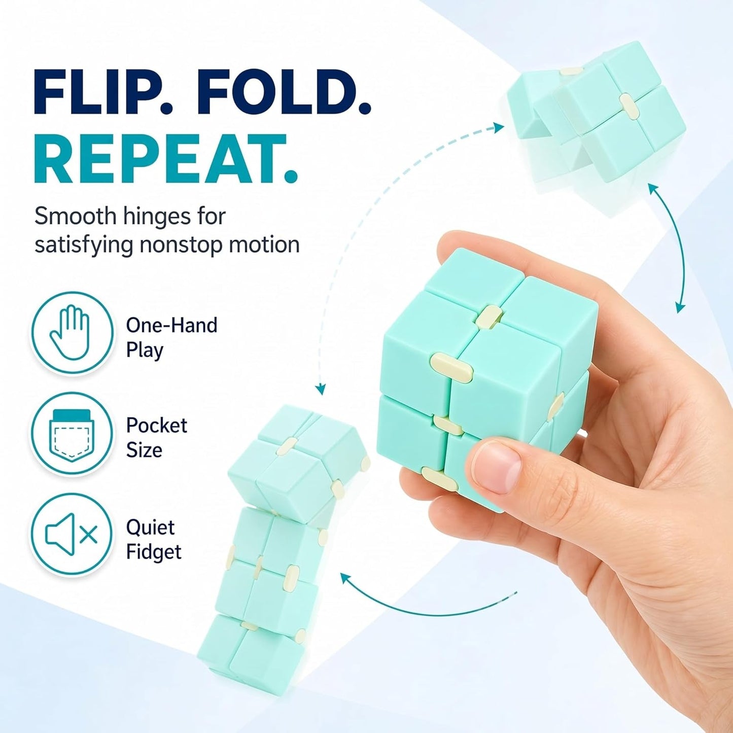 Skylety 6 Pieces Cube Toy, Stress and Anxiety Relief Cube, Mini Durable Stress Relieving Toy for Adults Anxiety Relief