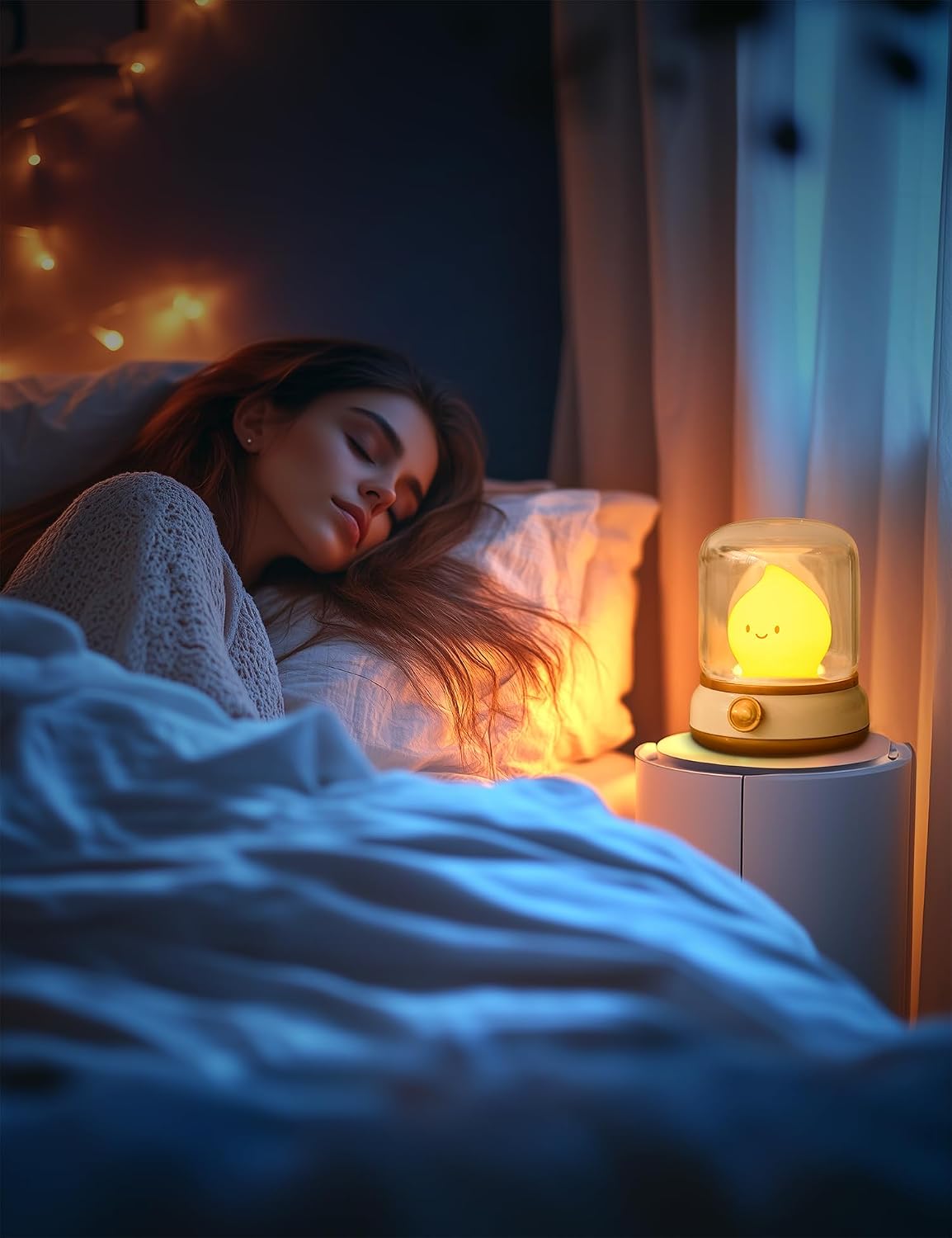 WANIDEA Flameless Candles Lamp, Led Candles,Cute Kerosene Lamp,Silicone Flame Amber Light,Adjustable Dimmable Rechargeable Night Light for Kids,Girls,Teenager Kids Bedroom Christmas