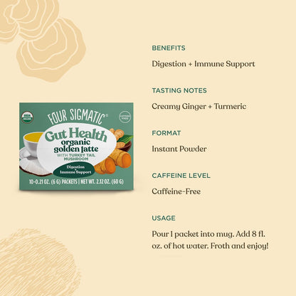 Four Sigmatic Mix Lions Mane Organic 10 Count , Matcha Latte, 2.12 Ounce