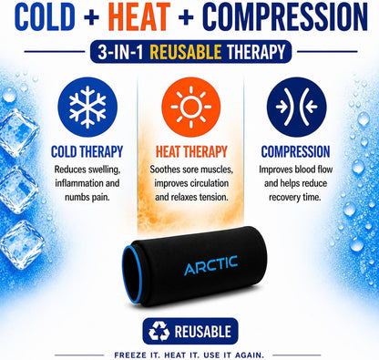 2 Pack - Premium Cold Therapy Compression Ice Sleeve, Knee Ice Pack Wrap for Injuries, Elbow, Quad & Hamstring Relief, Flexible & Reusable Cold Wrap Recovery for Meniscus, ACL, MCL, Ice & Heat Therapy