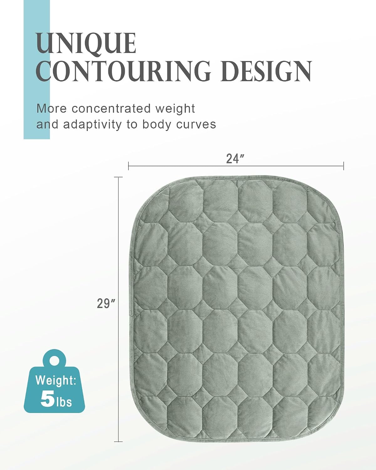 Cottonblue Weighted Lap Blanket 7lbs, Cozy Luxury Crystal Velvet Weighted Blanket for Adults, Small Weighted Blanket for Relaxation, Sleeping, Travel, Grey, 29" x 24"