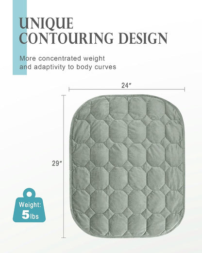 Cottonblue Weighted Lap Blanket 7lbs, Cozy Luxury Crystal Velvet Weighted Blanket for Adults, Small Weighted Blanket for Relaxation, Sleeping, Travel, Grey, 29" x 24"