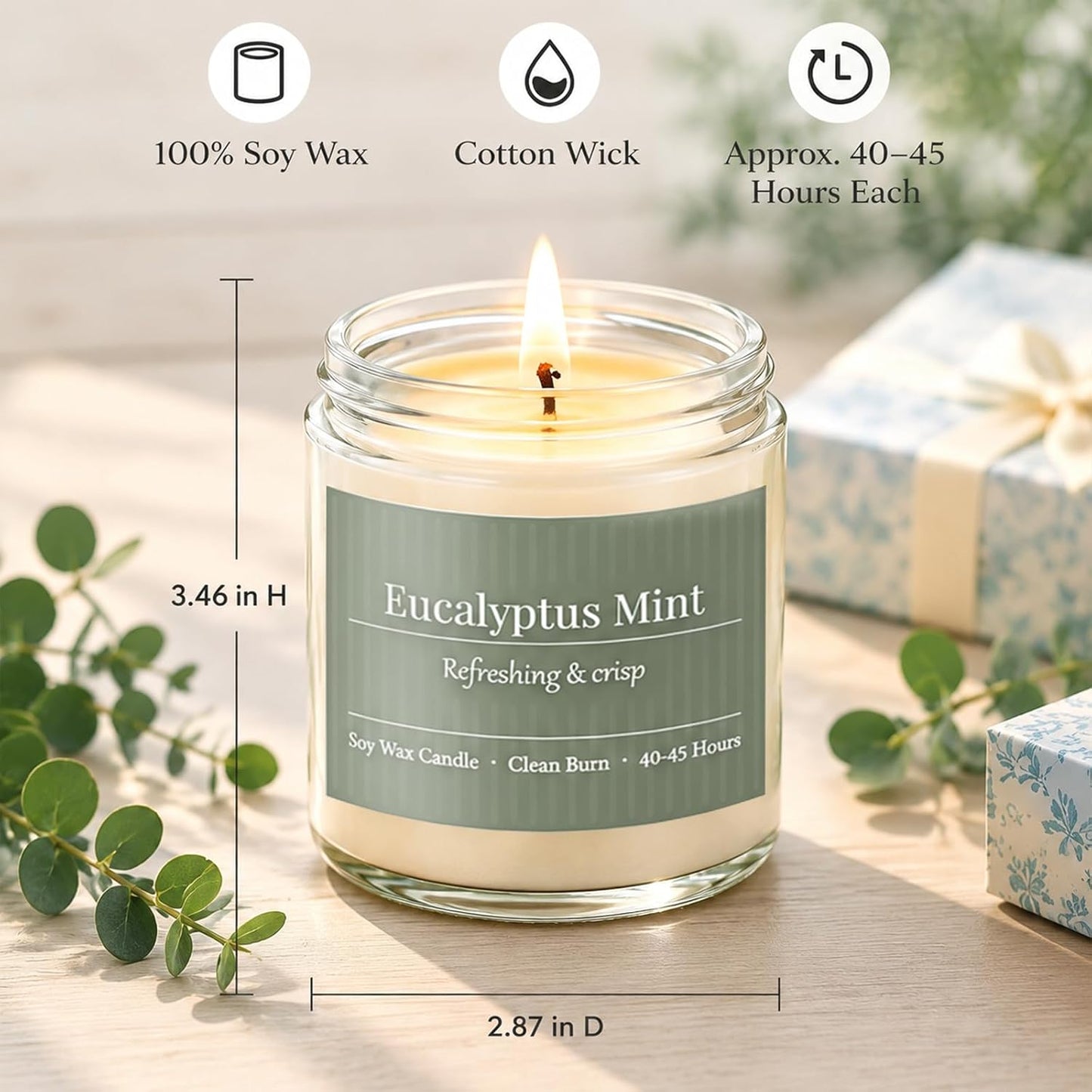 Scented Candles Gift Set, Long Lasting 6 Pack Aromatherapy Candles for Home, 42 oz 300 Hour Burn, Lavender Jasmine Vanilla Sage Sandalwood Rose Eucalyptus Mint, Gifts for Women