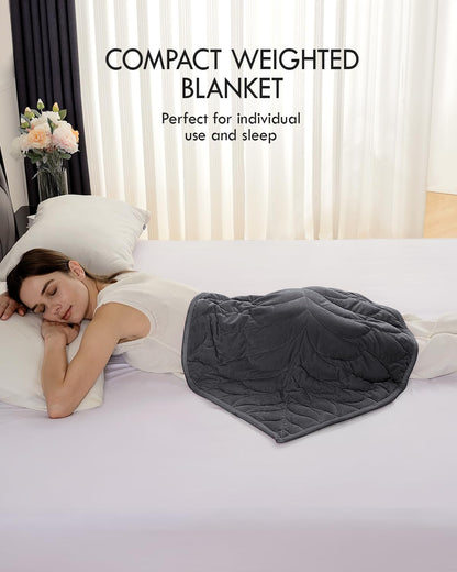 Kaisa Weighted Lap Blanket 7 lbs 41" x 53", Cozy Luxury Crystal Velvet Small Weighted Blanket for Adults, Portable Travel Weighted Blanket for Relaxation, All-Season Blanket, Machine Washable, Green