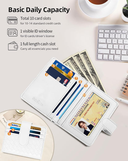 Smart Women Wallet with Find My, Wallet Tracker, RFID Blocking Bifold Credit Card Holder, Left-Behind Alerts, Play Sound, Anti-Loss, Wireless Rechargeable, Works with iPhone, iPad, Mac, Black