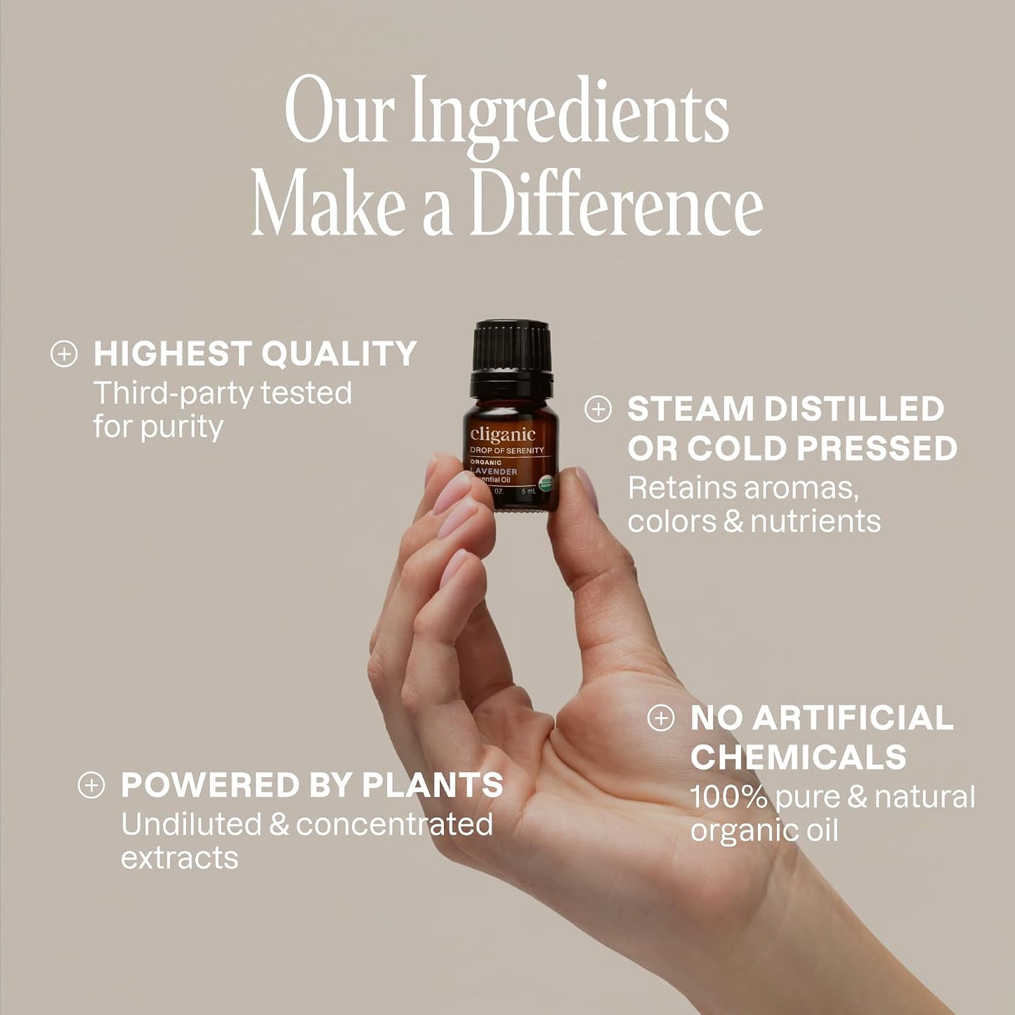 Cliganic Organic Essential Oils Set (Top 5 - The Classics) - 100% Pure Natural - Aromatherapy, Candle Making - Peppermint, Lavender, Eucalyptus, Lemongrass & Orange