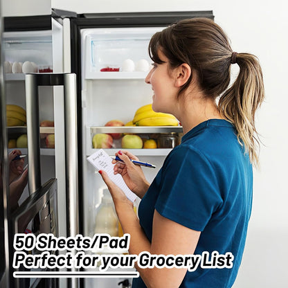 Thboxes 4 Pack Magnetic Note Pad for Fridge with Pen Holder, Totally 200 Sheets Grocery List Magnet Pad for Refrigerator Magnetic Shopping List Pad（Fruit Design）