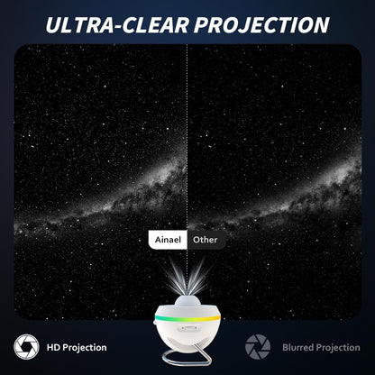 Galaxy Projector, Star Projector Home Planetarium with 1 Glass Projection Disc, 180 Rotatable Starry Sky Night Light with Meteor Effects & Light Strip for Bedroom, Kids & Adults Gift