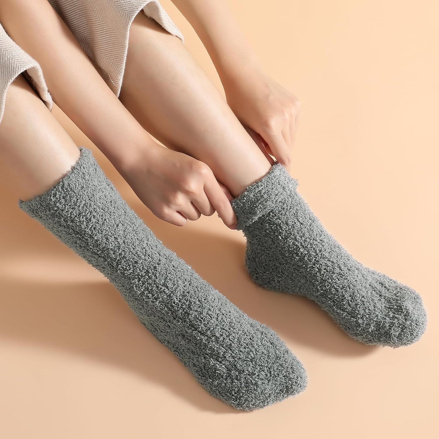 Premillow Womens Fuzzy Socks Fluffy Socks Women Winter Cozy Sock Warm Slipper Home Sleeping Sock for Women