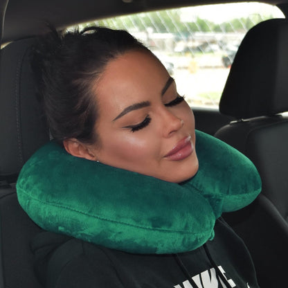 Wolf Essentials Adult Cozy Soft Microfiber Neck Pillow for Travel – Compact, Machine Washable - Perfect for Airplane, Car, or Home Use - Filled and Finished in The USA – Charcoal