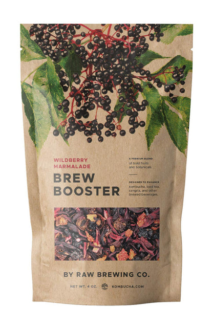 Kombucha.com Wildberry Marmalade BREW BOOSTER - Super Premium Elderberry, Currant, Strawberry Blend w/ Hibiscus & Botanicals for Creating Store Quality Kombucha, Flavored Iced Tea, Sangria, and More - All Natural, Loose Leaf, Caffeine Free, No Artificial