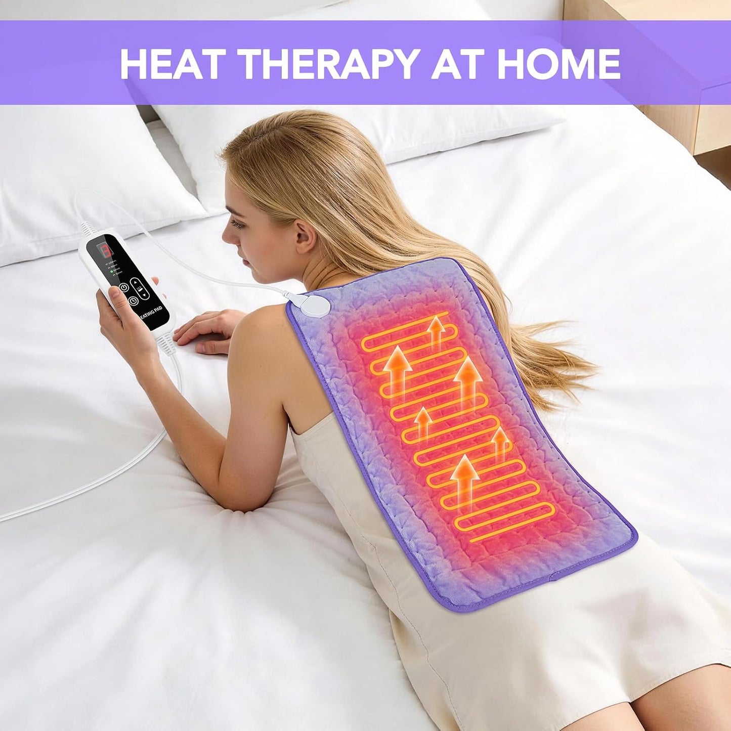 Extra Large Heating Pad for Back Pain Relief - 33"x17"Electric Heating Pad