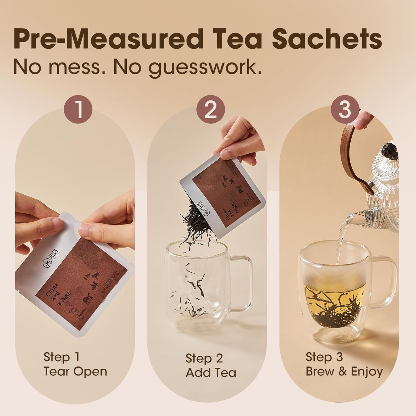 Chinese Loose Leaf Tea Sampler for Beginners, 8 Variety Whole Leaf Tea Gift Set with Black, White, Oolong & Pu erh, Tea Tasting Kit with Distinct Flavor Profiles
