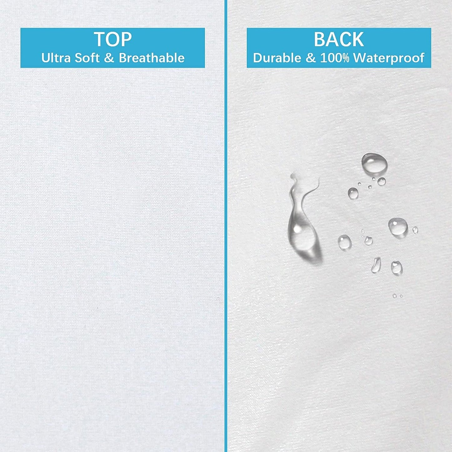 Pillow Protector 100% Waterproof & Noiseless Pillow Cover Pillow Protectors with Zipper Standard Size 2 Pack 20 x 26 Inches Pillow Cases Machine Washable