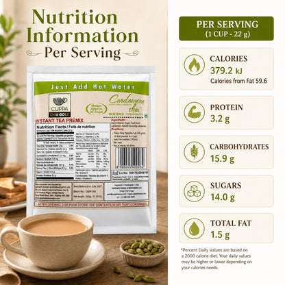 Chai Gold Instant Chai Tea Premix Powder - Sweetened Milk Tea Latte Mix for Home and Beverage Dispensers - [500g / 1.1 lb Bulk Bag] (Kadak)