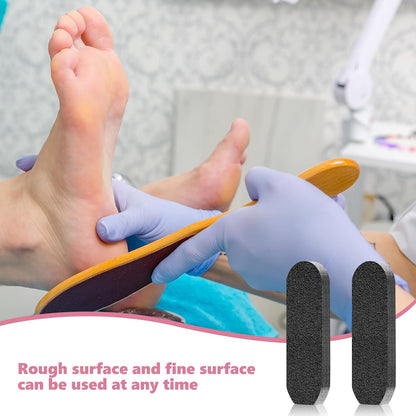 Flutesan 80 Pcs Professional Collection Stainless Steel Foot File Refill 180 Grit and 120 Grit Replacement Pads Coarse Fine Pedicure File Refills Foot Rasp Pad with Removable Glue