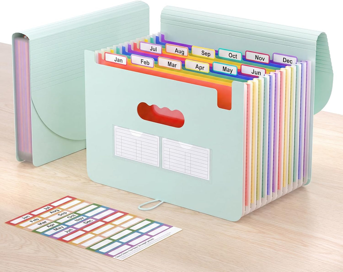 ThinkTex Accordion File Organizer, 12 - Pocket Expanding File Folders