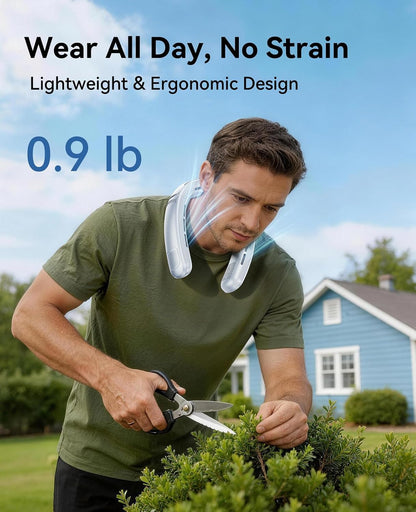 Neck Air Conditioner, Portable Neck Fan with Large Cooling Area, 22H Max Cooling, 100 Speeds, 6000mAh Battery, Digital Display, Wearable Fan for Outdoor Work, Office & Travel Black