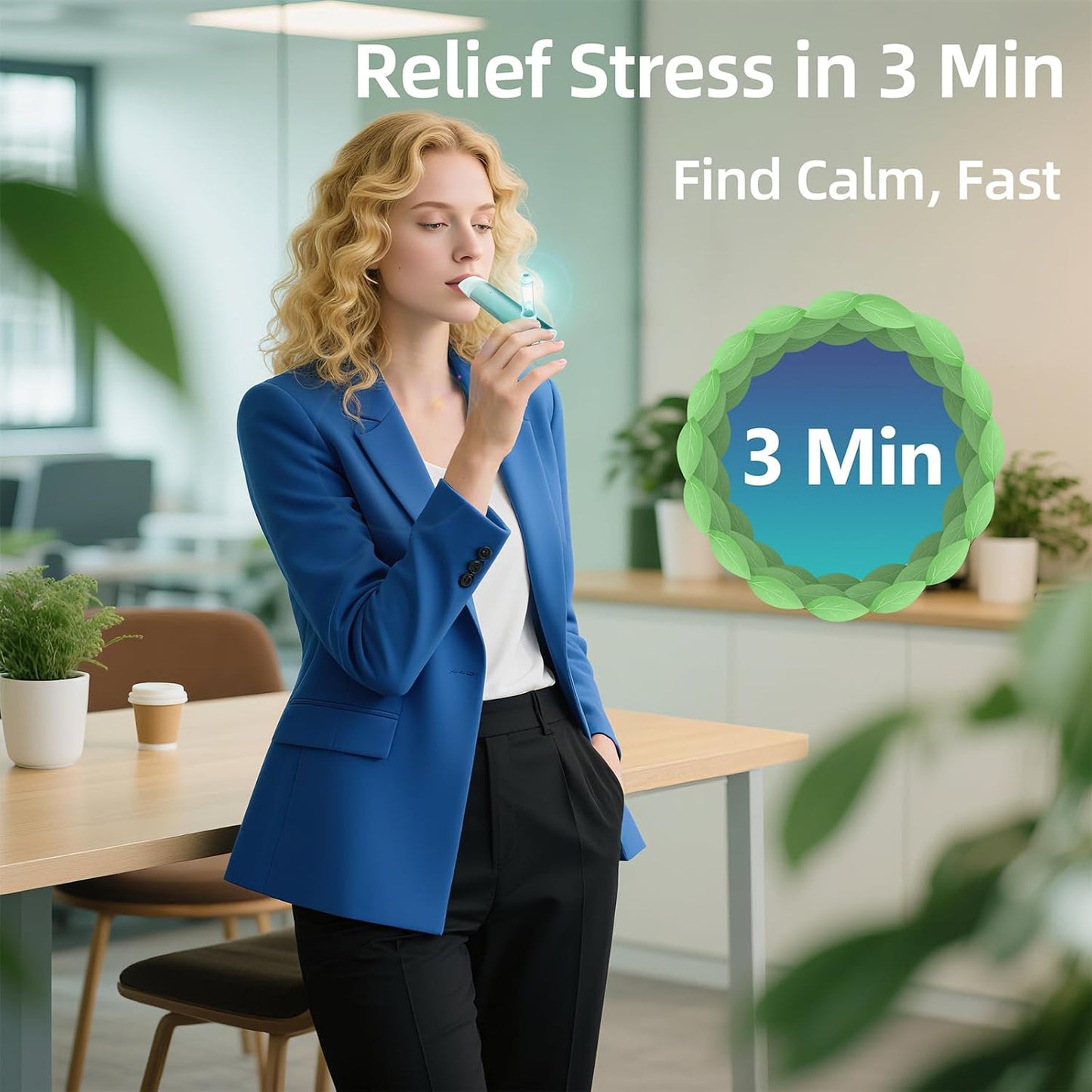 Natural Breathing Exerciser Trainer for Anxiety Relief, Mindfulness, and Sleep – Slow Exhale Calming Tool for Kids and Adults(Fresh Green)