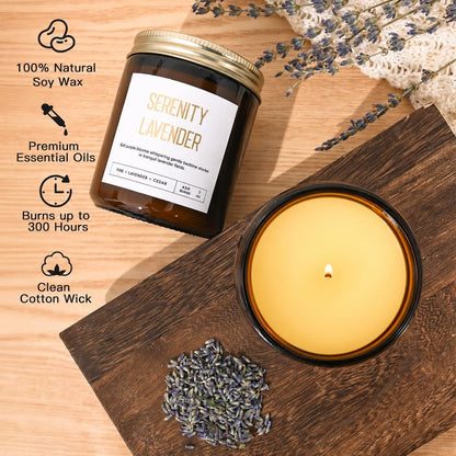 6-Pack Scented Soy Candle Set – Lavender Vanilla, Eucalyptus, Sandalwood, Jasmine & White Tea, Coconut, Sage | Natural Long Lasting Aromatherapy Candles for Home, Relaxation & Birthday Gifts
