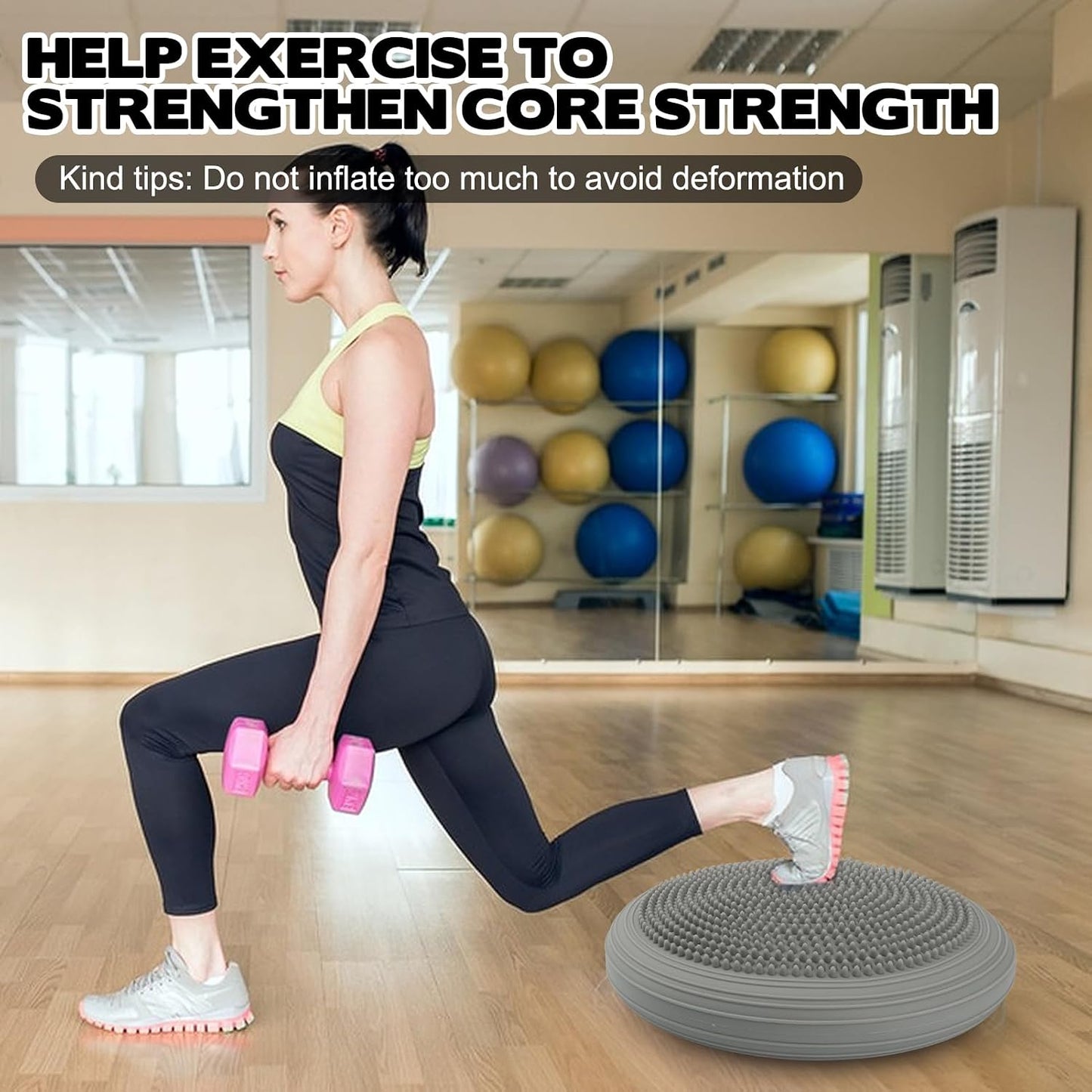 8 PCS Wiggle Seat Inflated Wobble Cushion 13 Inch Balance Disc Sensory Flexible Seat for Sensory Balance Pad for Physical Exercise Improving Posture Home Office (Needle Pump Included)