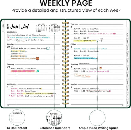 Planner 2026-2027 for Women & Men, Academic Monthly and Weekly Calendar Planner, Jul 2026 - Jun 2027, A5 (6.3" x 8.5"), Teacher Student Planning Book with Tabs, Ideal for Office School Supplies - Pink