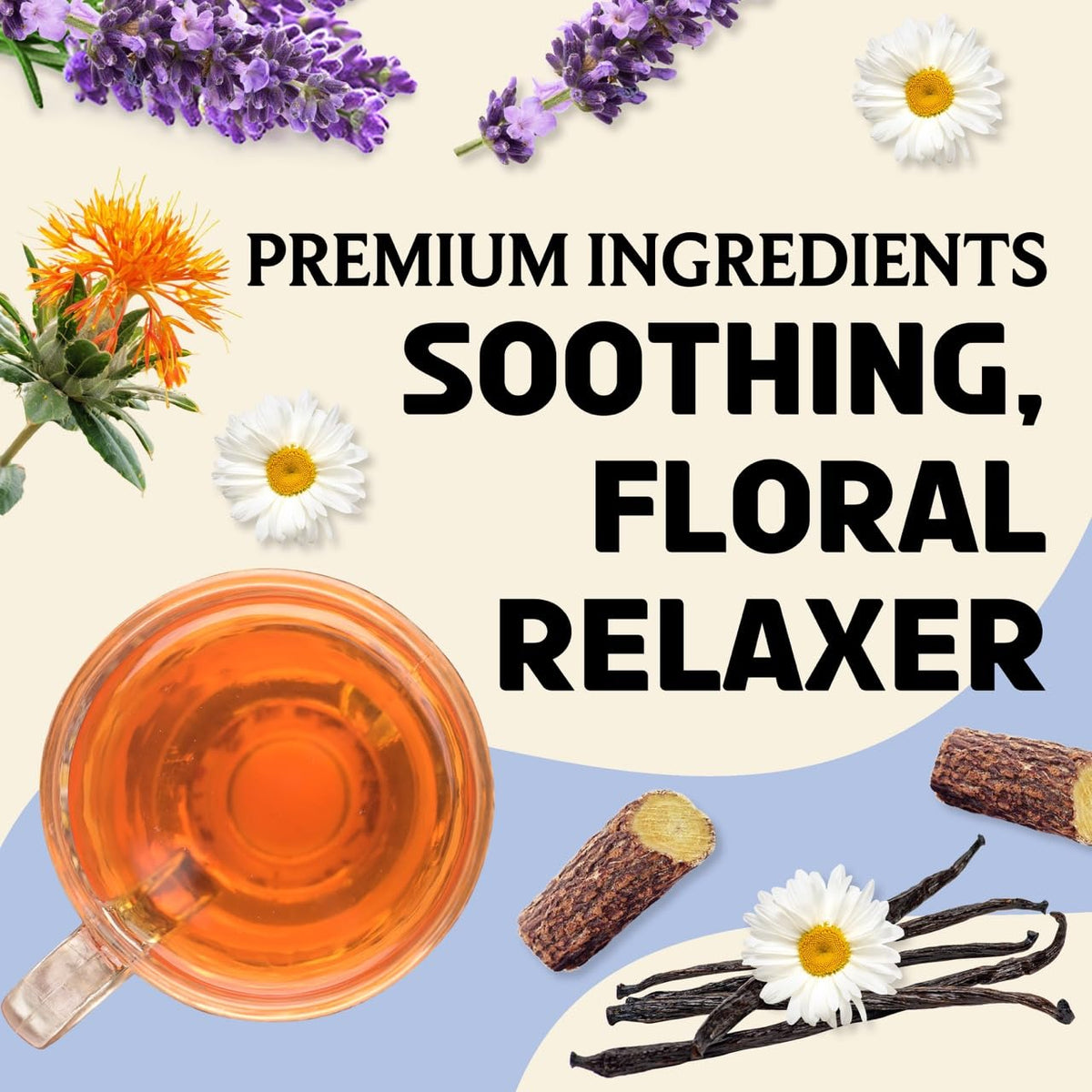 BREWIX Bedtime Blossom Sleep Tea Loose Leaf (50+ Cups) | Caffeine Free Calming Herbal Bedtime Tea with Rooibos, Chamomile and Lavender | Naturally Sweet Night Time Tea | Hot or Iced