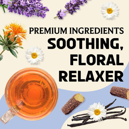 BREWIX Bedtime Blossom Sleep Tea Loose Leaf (50+ Cups) | Caffeine Free Calming Herbal Bedtime Tea with Rooibos, Chamomile and Lavender | Naturally Sweet Night Time Tea | Hot or Iced