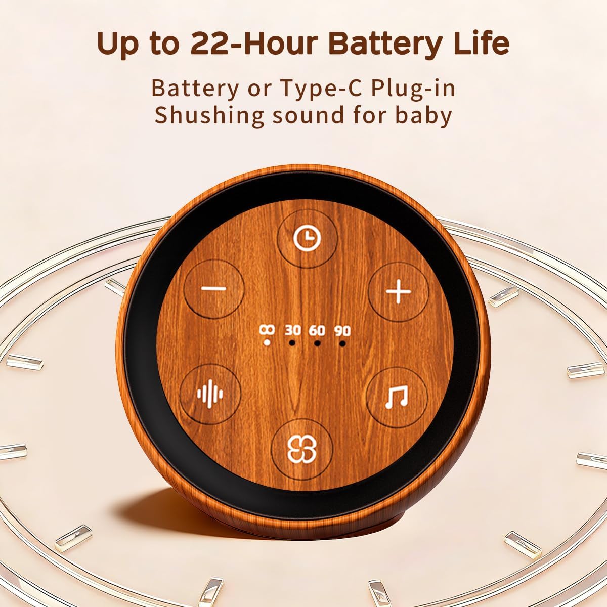 Sound Machine Baby Patter for Sleeping Cute White Noise Machine for Baby Kids Adults with 32 Soothing Sounds 32 Volume Levels Brown Noise Machine with 4 Timer Memory Funtion for Travel Office Privacy