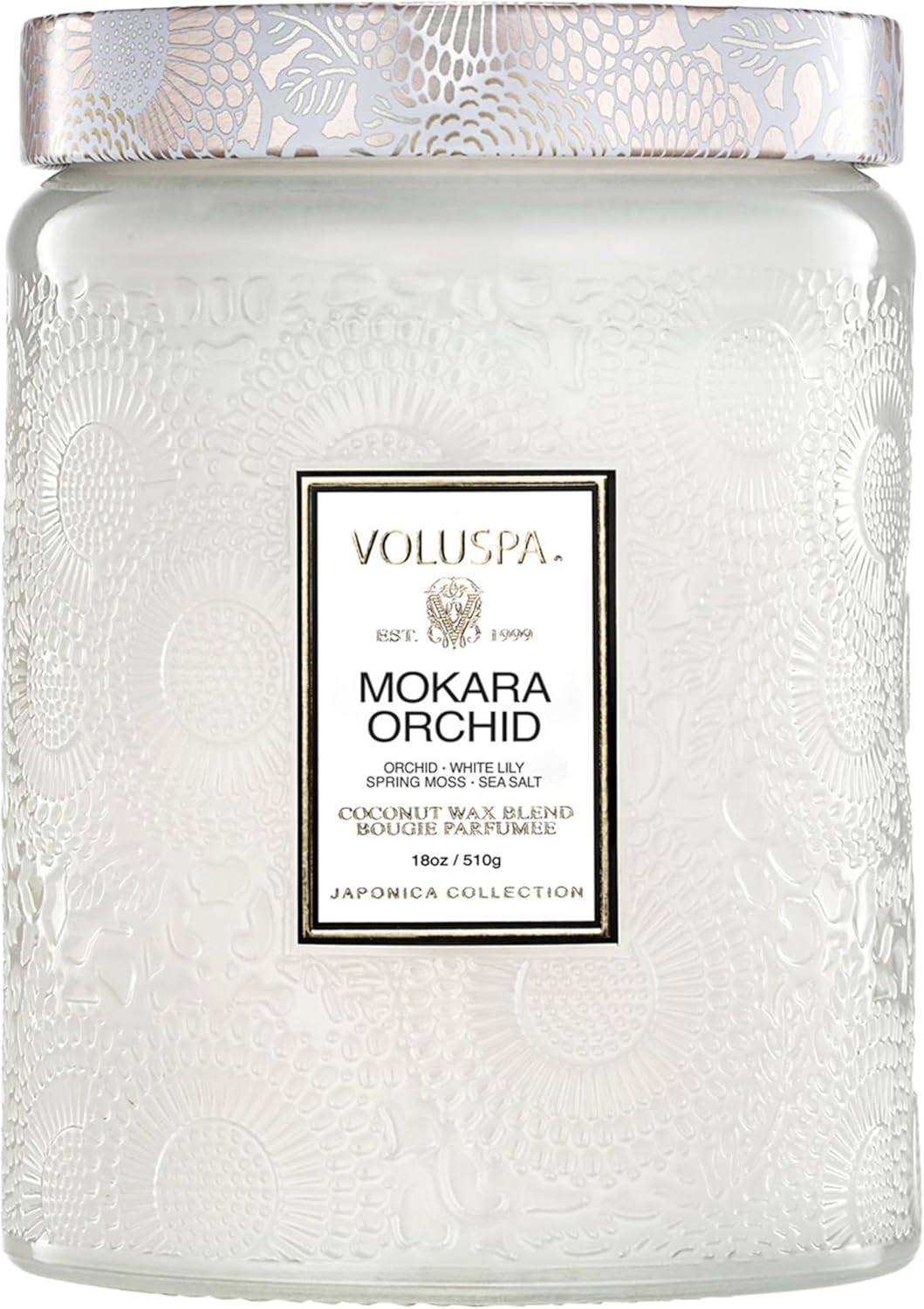 Voluspa Baltic Amber Candle, 18 oz, Coconut Wax Blend, Scented Candles for Home, 100 Hour Burn Time, Candle Jar