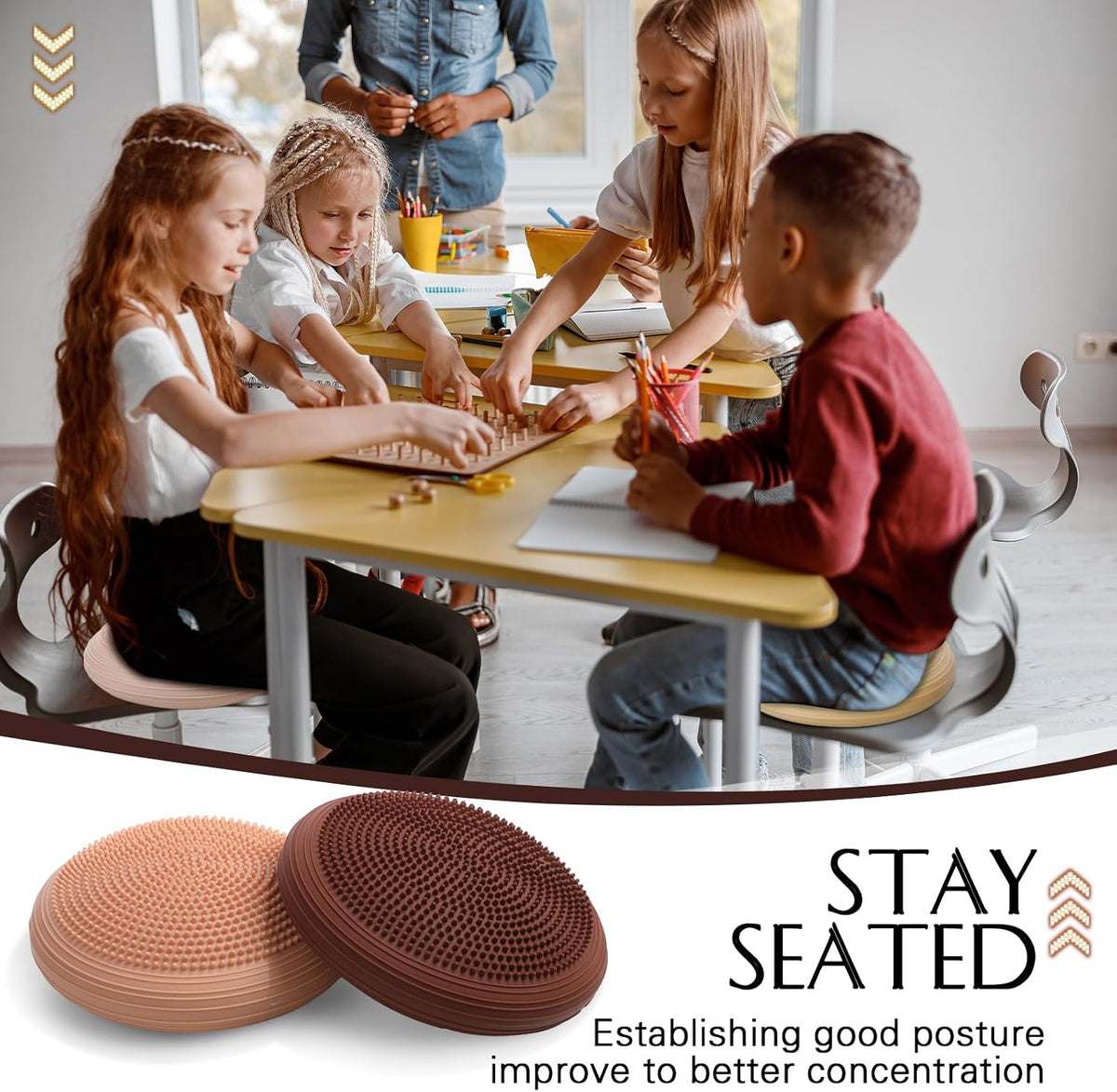 Libima 4 Pcs Wiggle Seat Inflated Wobble Cushion for Kids