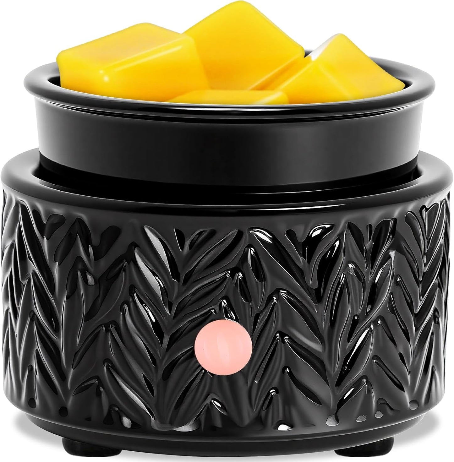 EQUSUPRO Wax Melt Warmer for Scented Wax Melts 3-in-1 Electric Ceramic Candle Wax Warmer Burner Fragrance Wax Melter for Home Office Bedroom Gift & Decor (Leaf)