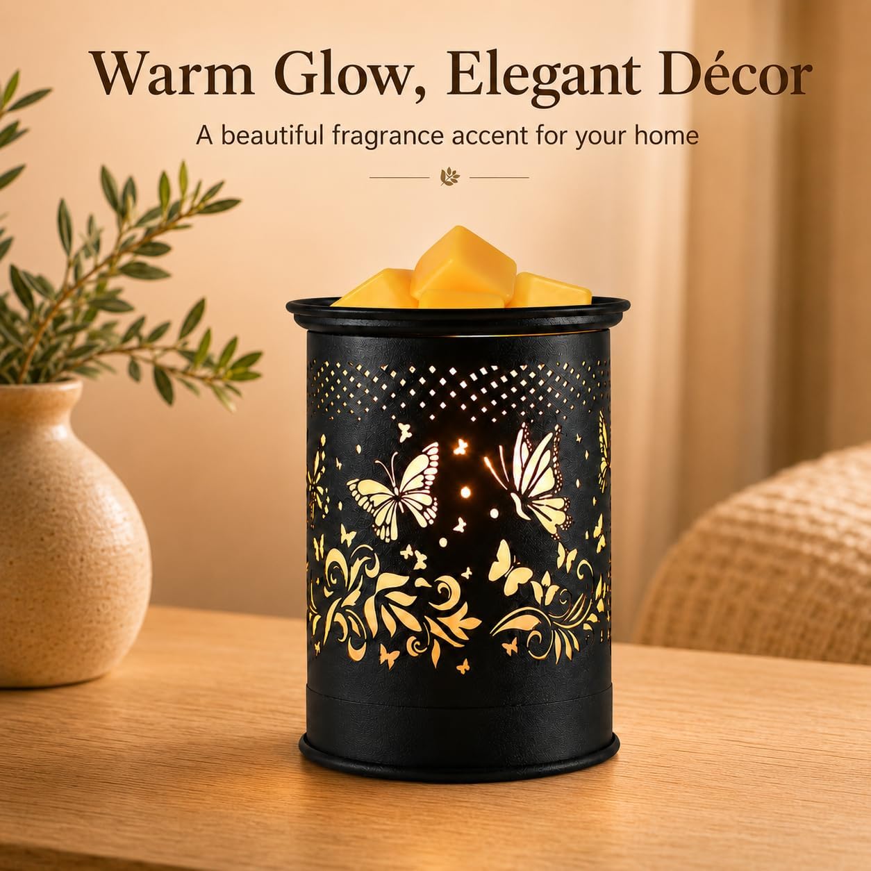 kobodon Wax Melt Warmer Metal Wax Warmer for Scented Wax Electric Fragrance Candle Oil Burner 2 in 1 Wax Melts as Gifts for Moms Grandma Women Girls(Sunflower)
