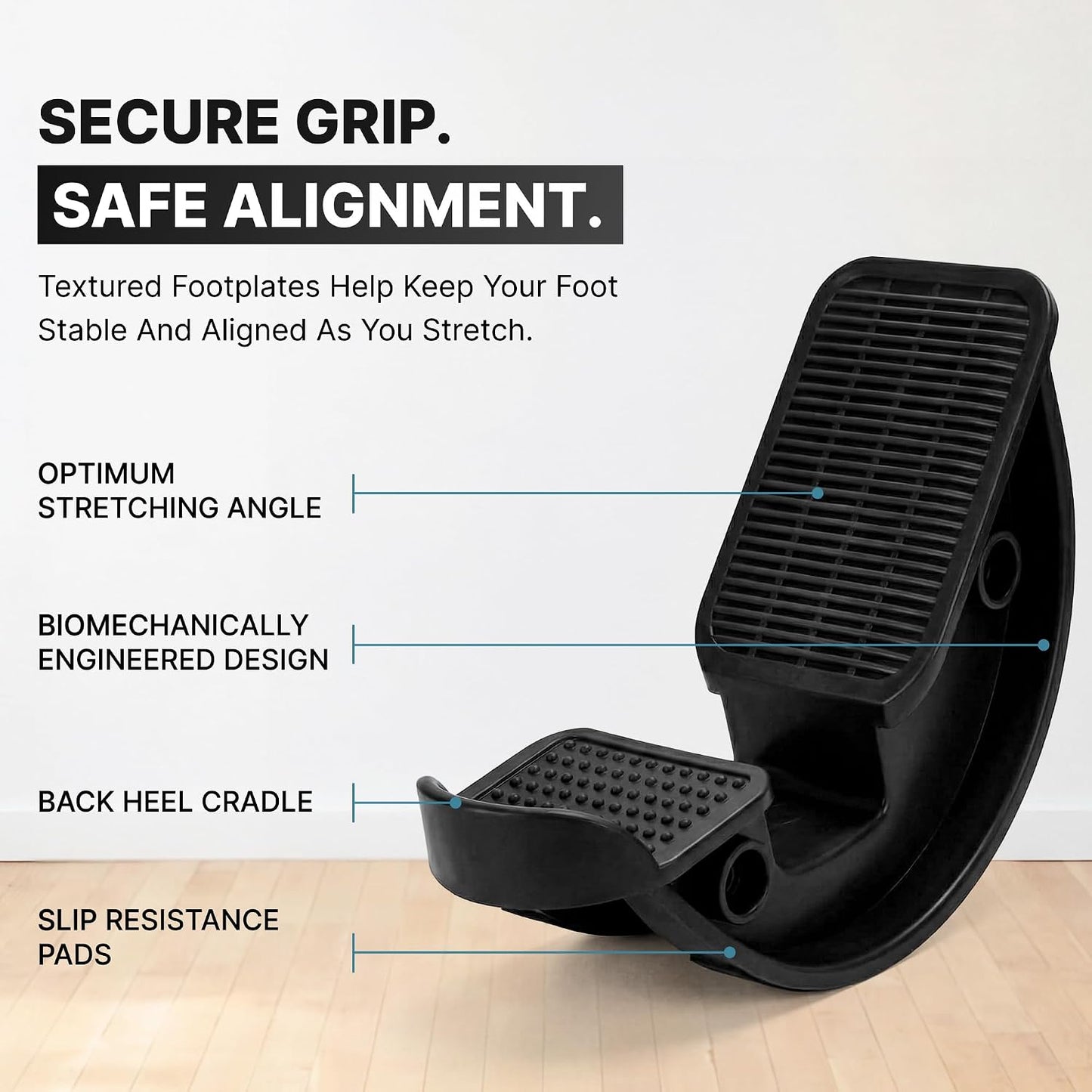 DMoose Fitness Foot Rocker & Foot Stretcher for Plantar Fasciitis & Achilles Tendonitis - Deep Hamstring & Heel Stretch for Improved Flexibility & Pain Relief - Durable & Non-Slip Calf Stretcher