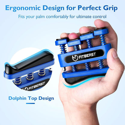 FitBeast Finger Strengthener, Finger Exerciser, Hand Exerciser for Improve Dexterity and Strength in Fingers, Hands, Forearms–Grip Strength Trainer for Musicians, Climbers