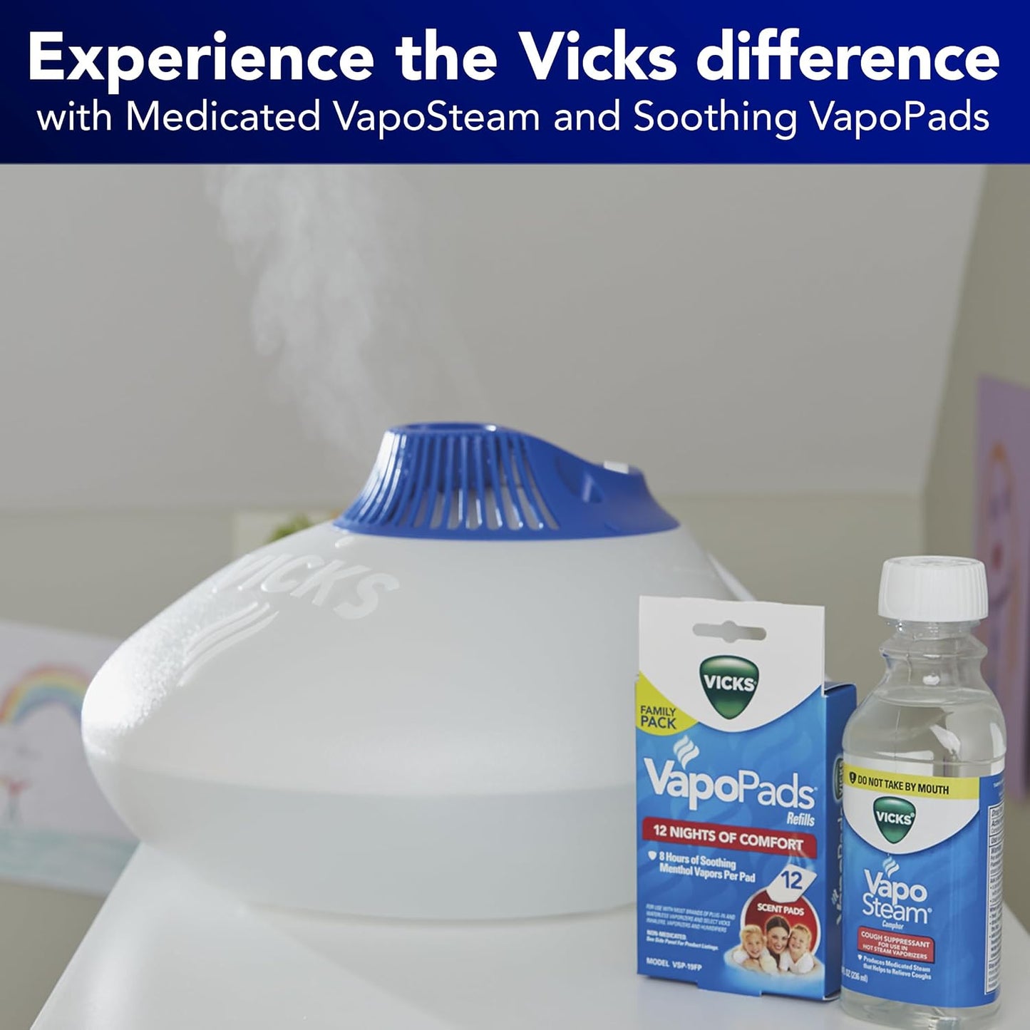 Vicks Warm Steam Vaporizer & Humidifier for Small and Medium Rooms