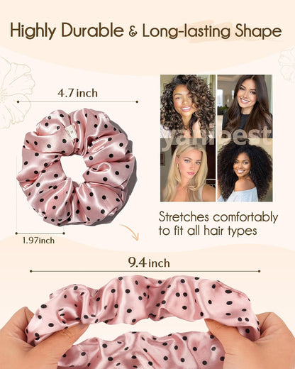 Yanibest 8 Pcs Satin Scrunchies - Silk Scrunchies Ponytail Holders, Soft Satin Hair Ties No Damage, Hair Accessories for Women